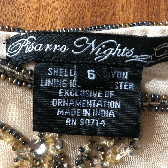 PISARRO NIGHTS BEADED EVENING GOWN !! - Picture 3 of 5